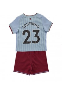 Aston Villa Philippe Coutinho #23 Babyklær Borte Fotballdrakt til barn 2022-23 Korte ermer (+ Korte bukser)